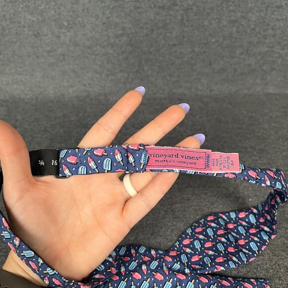 Vineyard Vines Martha's Vineyard Mens Silk Adjustable Bowtie Blue Popsicle - Picture 3 of 4